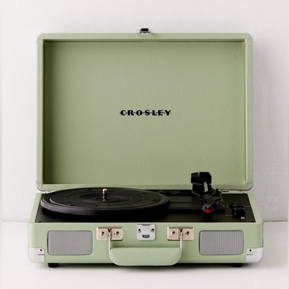 Sage green/mint Crosley cruiser Bluetooth record player